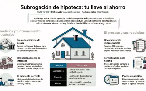 La subrogación de hipoteca es trasladar tu préstamo a otra entidad para mejores condiciones. Ahorra en intereses y cuotas.