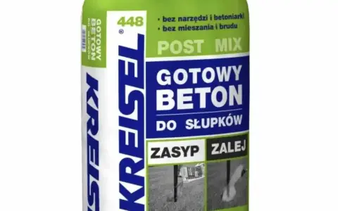 Gotowy beton Kreisel do słupków. Worek 20 kg. Informacja o tym, ile worków betonu na m2, jest kluczowa przy planowaniu prac.
