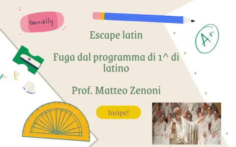Escape room Dante: "Fuga dal programma di latino" con il Prof. Zenoni. Un'avventura scolastica per evadere dal latino.