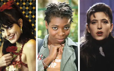 Trois portraits de chanteuses françaises, dont une évoquant une ambiance de chanteuse française année 2010.