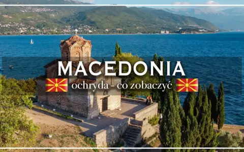 Ochryda, perły ochrydzkie nad jeziorem. Kościół św. Jana w Kaneo, Macedonia.