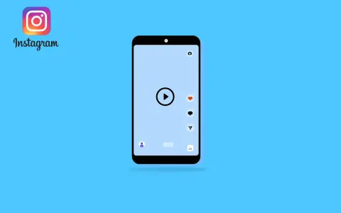 Ikona Instagram i smartfon z przyciskiem odtwarzania. Dowiedz się, jak usunąć rolkę z Instagrama.