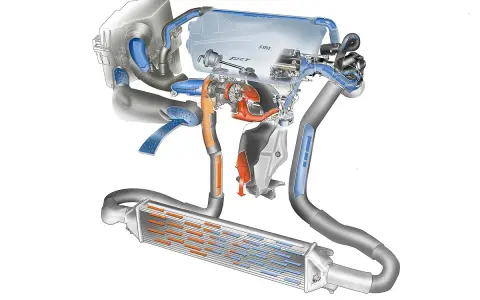 Der Turbolader sitzt im Herzen des Fiat T-Jet Motors, wo er die Leistung durch Aufladung steigert.