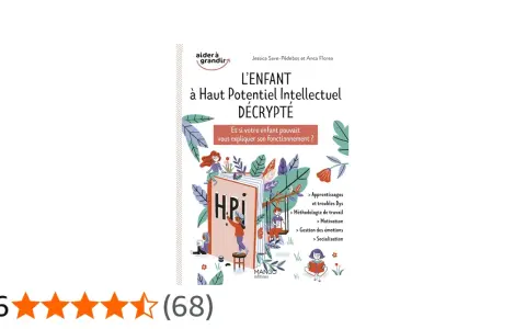Livre "L'enfant à Haut Potentiel Intellectuel Décrypté" illustrant des enfants surdoués apprenant et s'épanouissant.