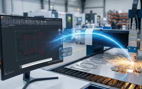 Gotowe projekty DXF w procesie cięcia laserem. Cyfrowy projekt przekształca się w realny element.
