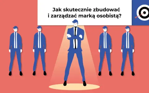Skuteczne budowanie marki osobistej: lider w centrum uwagi, otoczony przez podobne sylwetki. Cel osiągnięty!