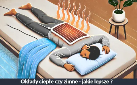Relaks po ciężkim dniu. Człowiek odpoczywa na łóżku z termicznym okładem na plecach, przypominającym gorącą kąpiel.