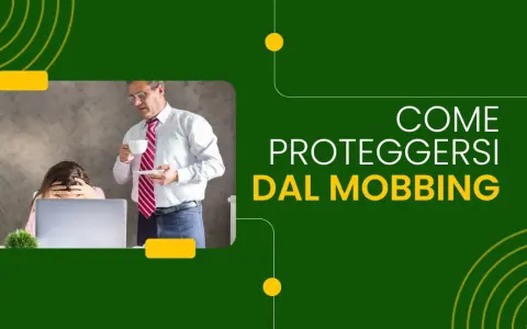 Uomo con tazza osserva donna stressata al pc. Colleghi che vogliono farti licenziare? Proteggersi dal mobbing.