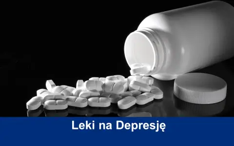 Białe tabletki rozsypane z butelki, symbolizujące leki na depresję. Dowiedz się, jak dostać leki na depresję.