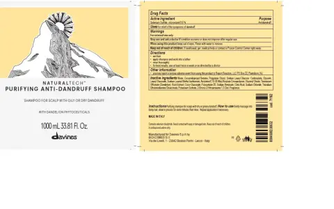 Grafika przedstawia etykietę szamponu przeciwłupieżowego z rysunkiem góry i słońca.