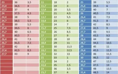 Jak przeliczyć 8 rozmiar buta na europejski i brytyjski?