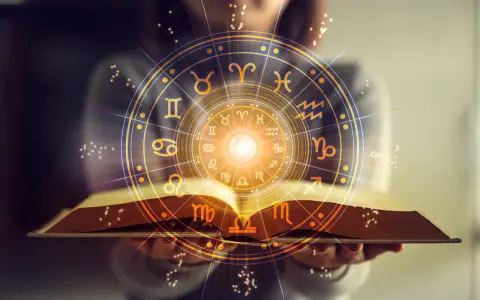 Otwarta księga z kręgiem znaków zodiaku. Horoskop Bliźnięta zdrowie – odkryj swój potencjał.