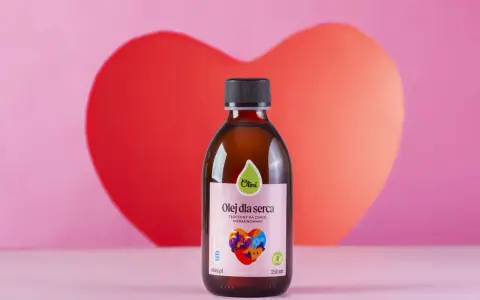 Olej Olini "Olej dla serca" – naturalne wsparcie w obniżaniu cholesterolu. Tłoczony na zimno, nierafinowany.