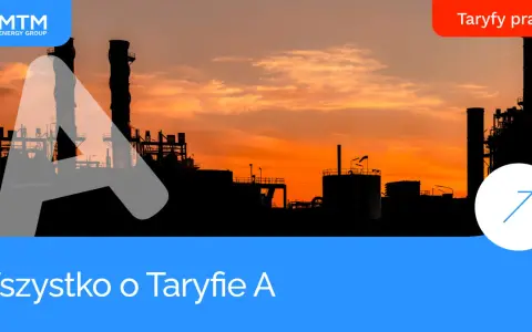 Zachód słońca nad przemysłową infrastrukturą, symbolizującą atum energy. Taryfy prądu i wszystko o Taryfie A.
