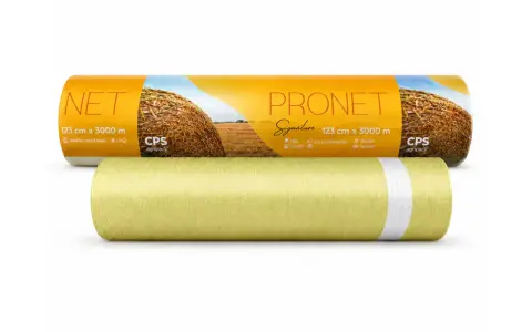 Rolka siatki rolniczej Pronet 123 cm x 3000 m, idealna do bel okrągłych, z wysoką wytrzymałością i ochroną UV.