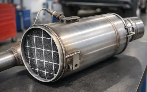 Filtr cząstek stałych DPF, kluczowy element dla normy **euro 6**, gotowy do montażu.