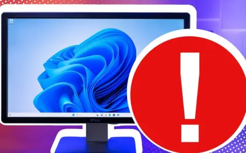 Ein Monitor mit Windows 11-Hintergrund und einem roten Warnsymbol. Möglicherweise ein Hinweis auf ein wichtiges Ereignis ID 131.