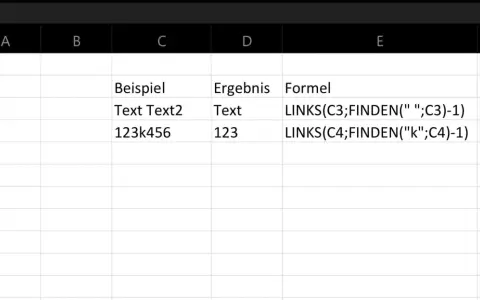 Excel zeigt, wie man mit Formeln Zahlen aus Text extrahiert. Beispiel: "123k456" wird zu "123".