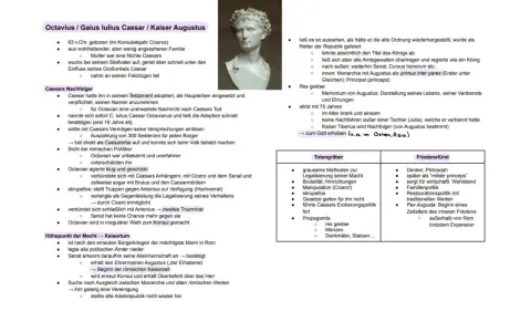 Porträt von Augustus, dem Nachfolger Caesars, der als Retter Roms gefeiert wurde und den Prinzipat begründete.