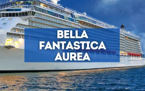 MSC: scopri la differenza tra un'esperienza bella e una fantastica. La nave da crociera imponente naviga in acque calme.