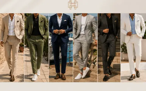 Discover how to style a men's suit with these five looks, from casual linen to sharp navy, showcasing versatile options for any occasion.