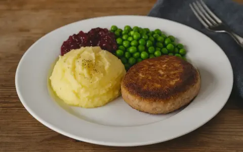 En klassisk Wallenbergare med potatismos, lingon och gröna ärtor. Ett utsökt recept för en svensk klassiker.