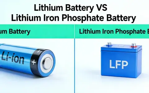 Confronto tra batterie agli ioni di litio e batterie al litio ferro fosfato. A sinistra, una batteria cilindrica Li-ion. A destra, una batteria LFP.