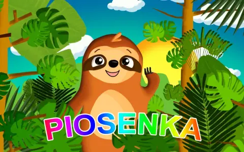 Wesoła leniwiec w dżungli zaprasza do słuchania fajnych piosenek dla dzieci 9-10 lat.