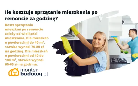 Uśmiechnięta para sprząta kuchnię po remoncie. Dowiedz się, ile za sprzątanie po remoncie zapłacisz za godzinę.