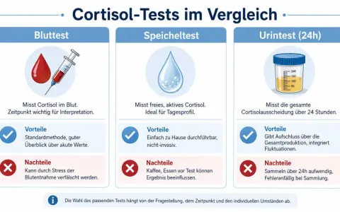 Porównanie testów kortyzolu: badanie krwi, śliny i moczu. Test kortyzolu ze śliny jest nieinwazyjny i idealny do profilu dziennego.