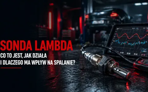 Sonda lambda i jej wpływ na spalanie. Na zdjęciu sonda lambda, komputer diagnostyczny z wykresem i samochód w warsztacie.