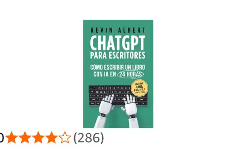 Libro "ChatGPT para Escritores" de Kevin Albert, que enseña cómo escribir un libro con IA en 24 horas. Incluye guía práctica.