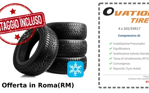 Set di 4 gomme Ovation Tires 205/55R17 con montaggio incluso. Offerta per l'anno gomme.