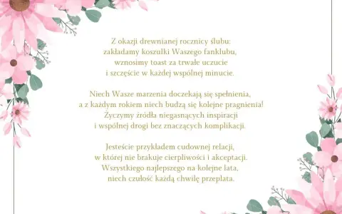 Rocznica ślubu! Kwiatowe życzenia dla Was. Niech miłość kwitnie, a wspólna droga będzie pełna szczęścia i inspiracji.