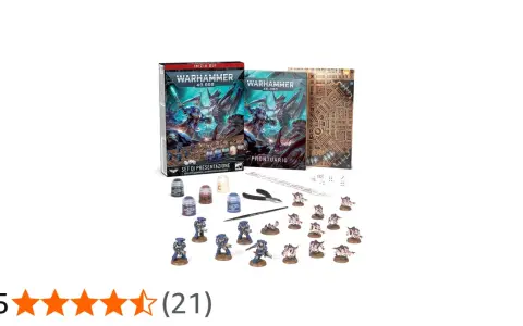 Set di presentazione per Warhammer 40,000 GW con miniature, colori e strumenti per iniziare la tua prima battaglia.