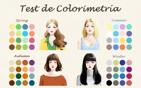 Test de colorimetría con paletas de colores para cada color season: Primavera, Verano, Otoño e Invierno.