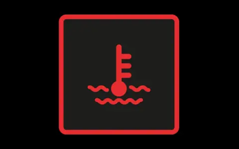 Voyant rouge indiquant une surchauffe moteur au démarrage. Thermomètre dans l'eau bouillante.