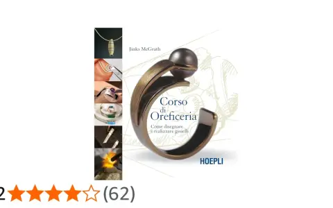 Copertina del libro "Corso di Oreficeria" di Jinks McGrath, con immagini di creazioni e tecniche per creare gioielli.