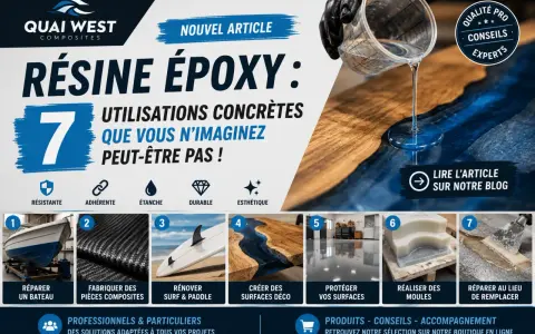 Découvrez 7 utilisations concrètes de la résine époxy, de la réparation de bateaux à la création de surfaces déco. Idéal pour les professionnels et particuliers.