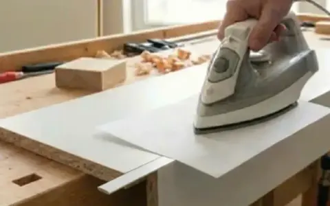 Utilisation d'un fer à repasser pour enlever colle thermocollant sur tissu, une technique de bricolage pour une finition parfaite.