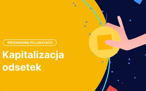 Przewodnik po lokatach: Kapitalizacja odsetek. Dłoń trzyma monetę, symbolizując wzrost kapitału.