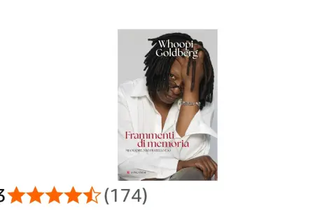 Copertina del libro "Frammenti di memoria" di Whoopi Goldberg. Un'intensa preghiera alla madre Saba, un viaggio nei ricordi.