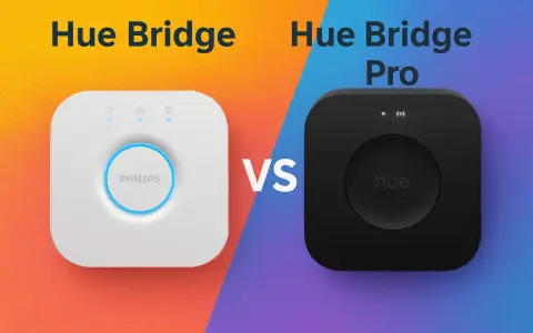 Vergleich: Philips Hue Bridge vs. Hue Bridge Pro. Beide nutzen Zigbee für Smart Home.