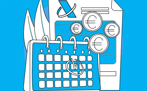 Calendario y documento con euros, simbolizando la planificación de la retención IRPF nómina con 2 hijos.