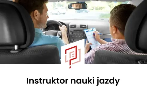 Mężczyzna za kierownicą i drugi z notatkami. Dowiedz się, jak zostać instruktorem nauki jazdy i dzielić się wiedzą.