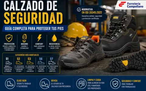 Calzado de seguridad: guía completa para proteger tus pies. Conoce las categorías S1-S7 y el significado de s3 src para elegir el ideal.