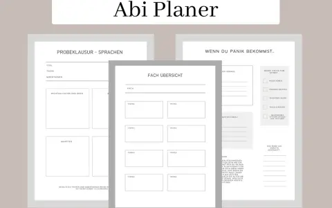 Abi Planer mit Übersicht für Prüfungen und Panikbewältigung. Ein Abiturient nutzt ihn zur Organisation.