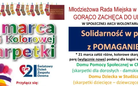 21 marca to Dzień Kolorowej Skarpetki! Załóż niepasujące skarpety i pomóż innym.