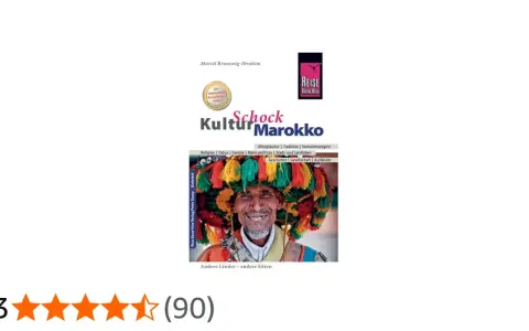 Buchcover "Kulturschock Marokko" mit einem Mann in bunter Kopfbedeckung. Es thematisiert Marokko, Religion und Sitten.