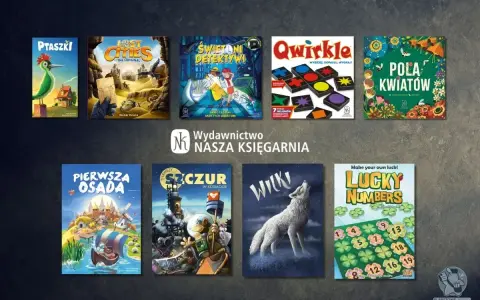 Zapowiedzi gier planszowych: Ptaszki, Lost Cities, Świetni Detektywi, Qwirkle, Pola Kwiatów, Pierwsza Osada, Szur w Kosmosie, Wilki, Lucky Numbers.